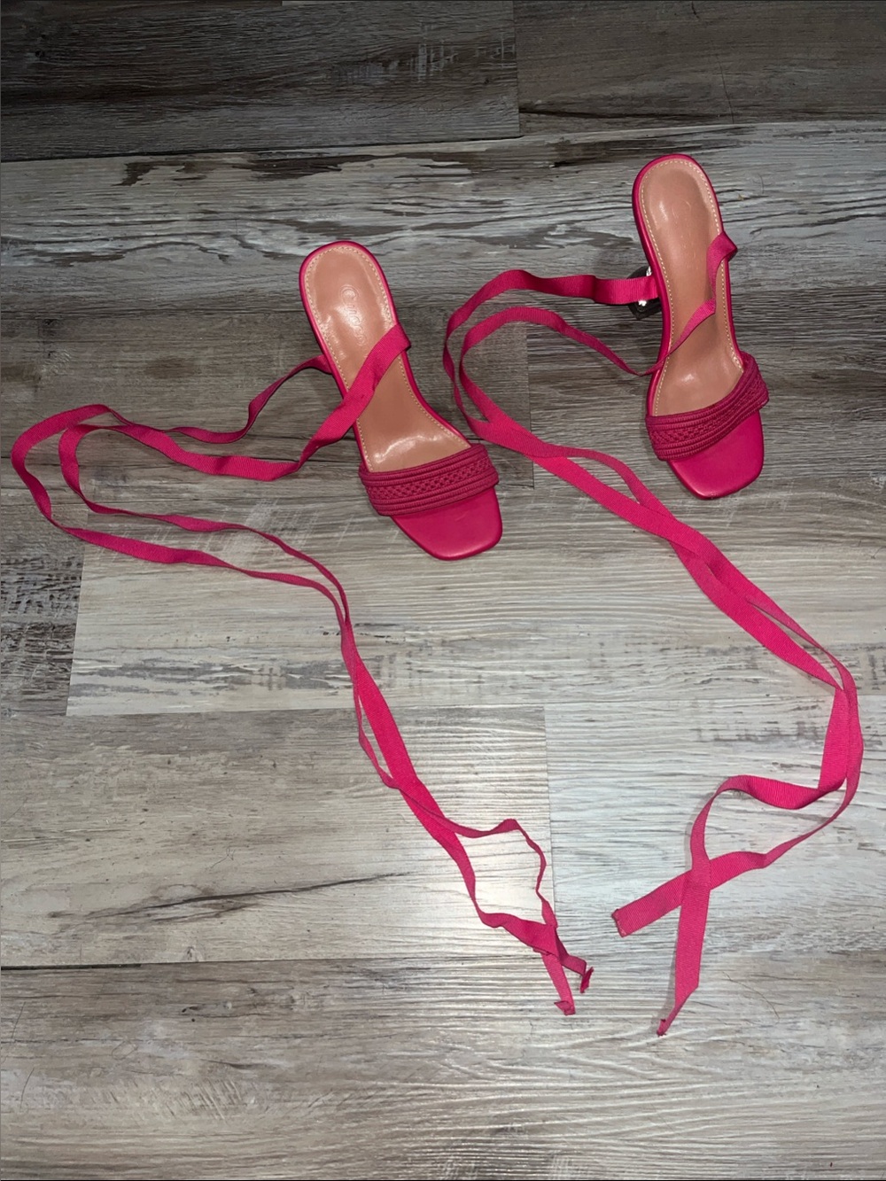 Pink Lace-Up Heel